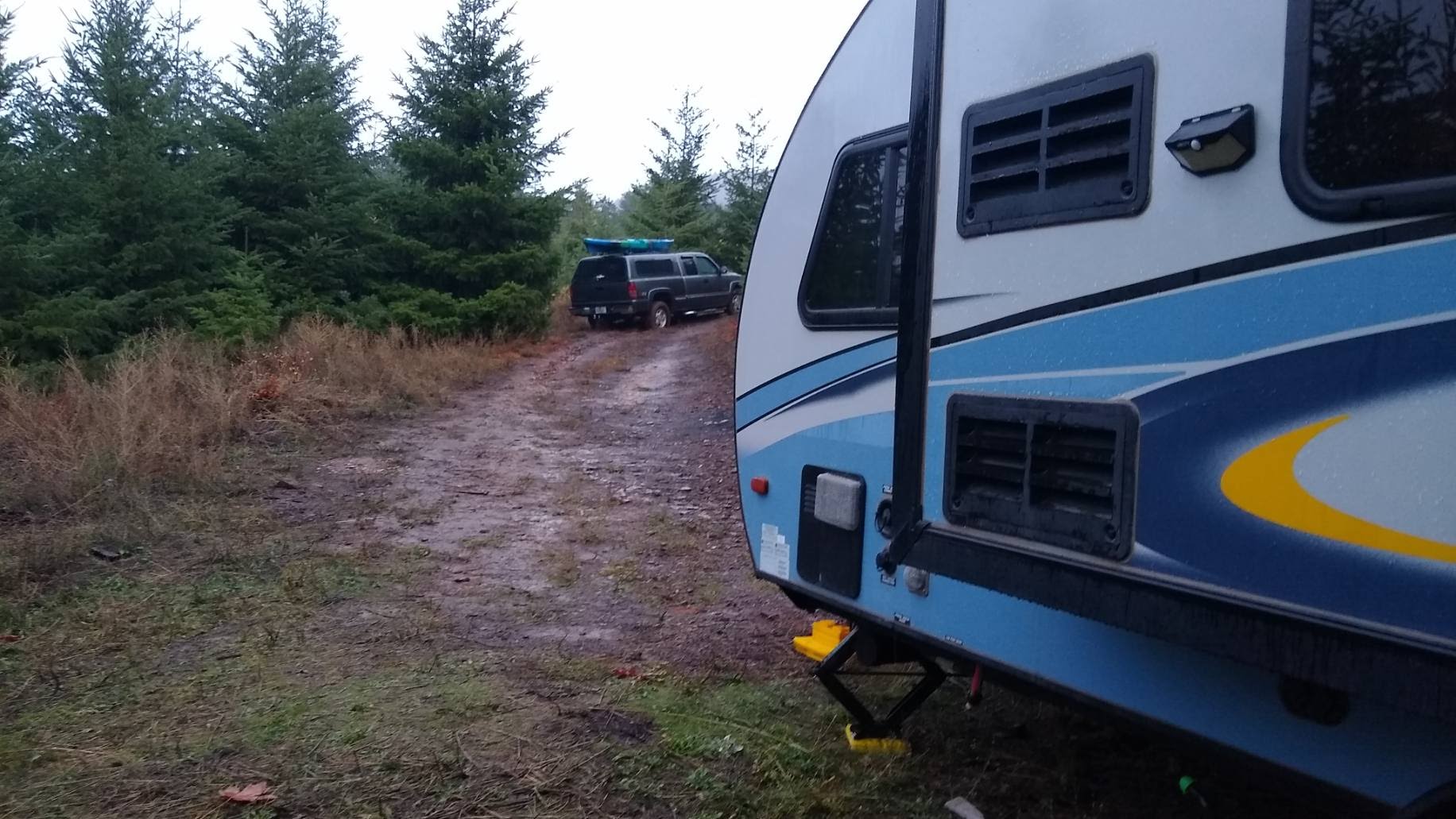 Camper and truck stranded