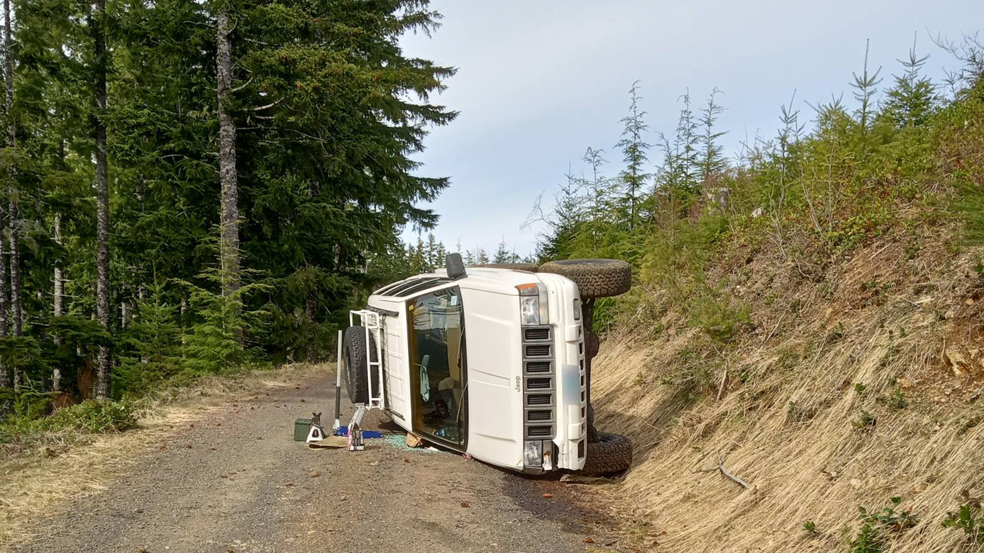 Flipped sideways in Oregon