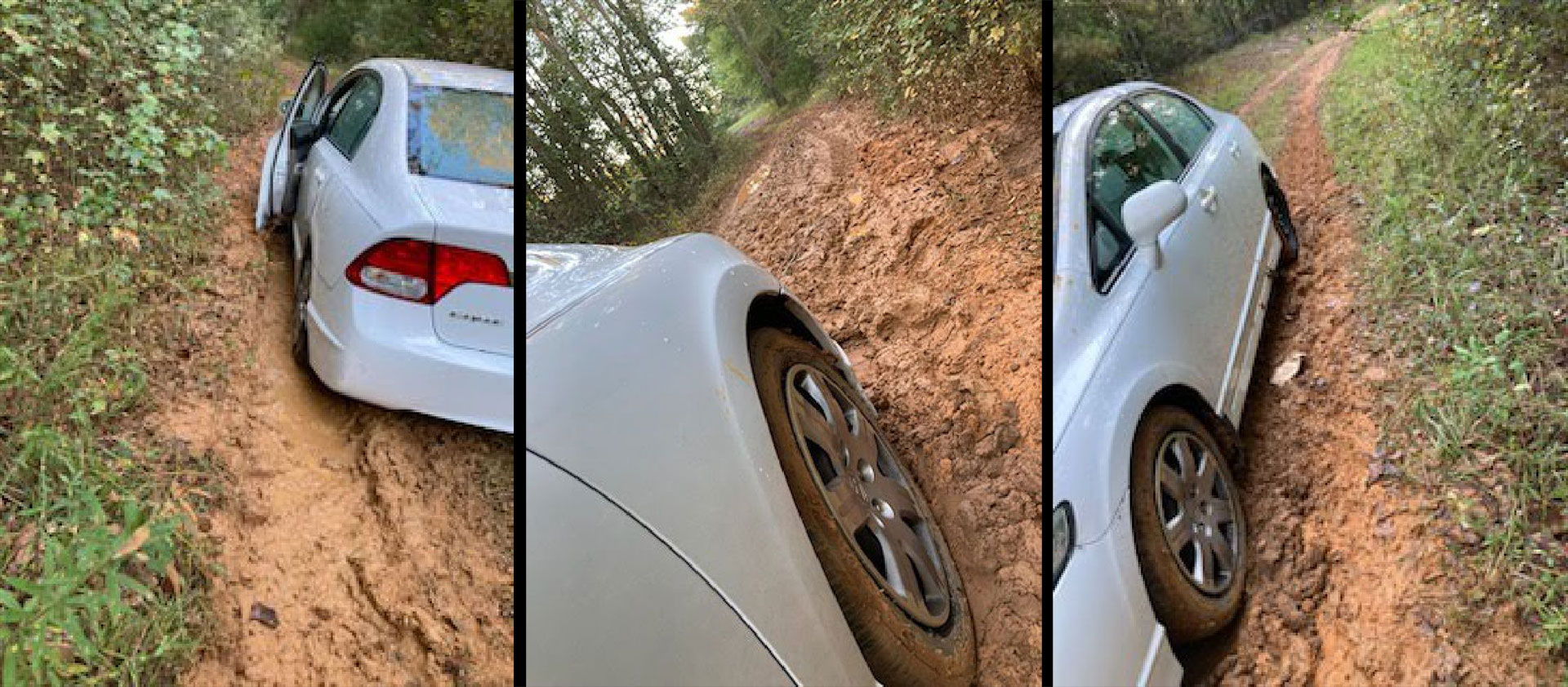 Honda Accord in mud in Alabama