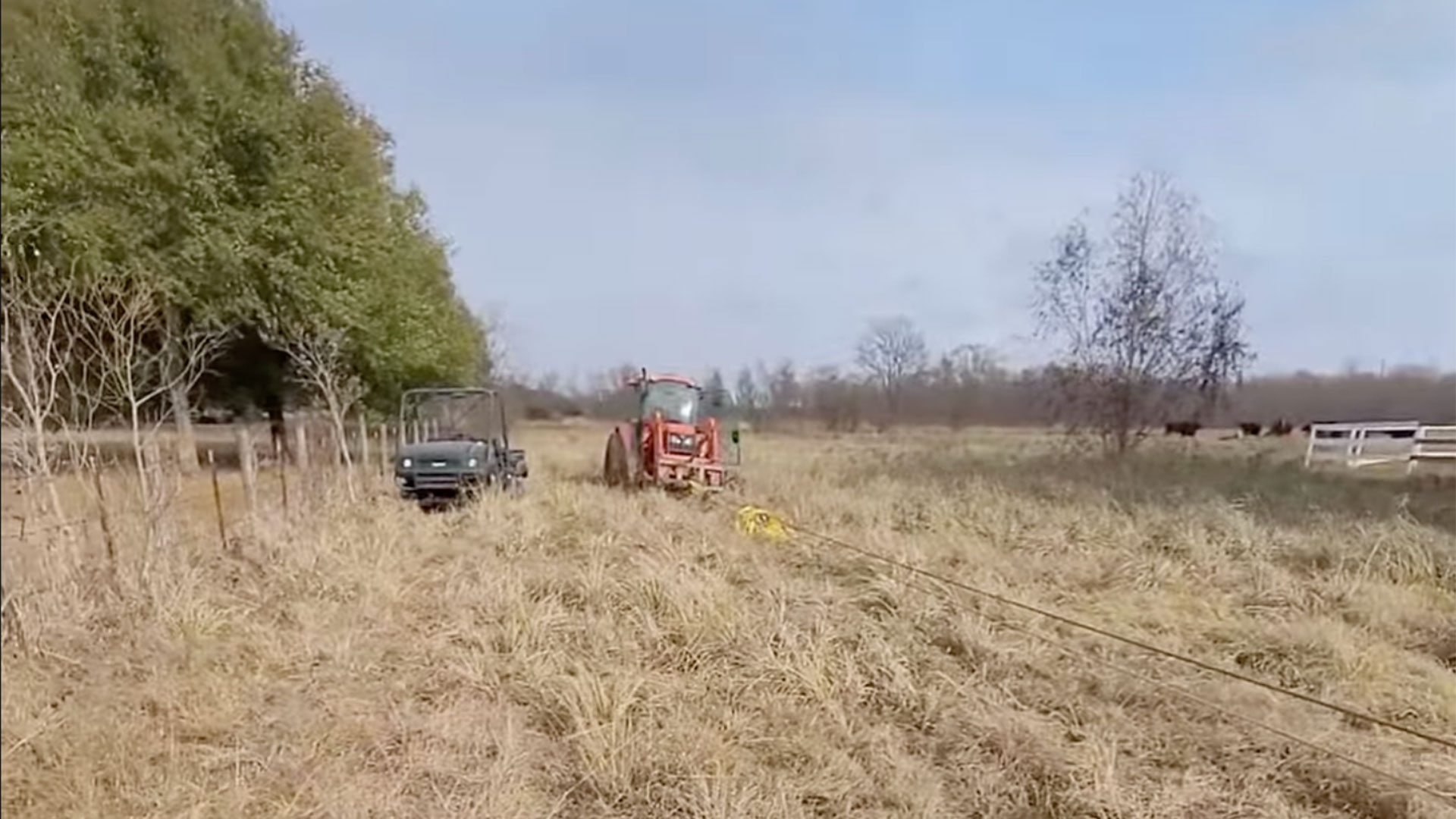 Tractor stuck in mud in Texas
