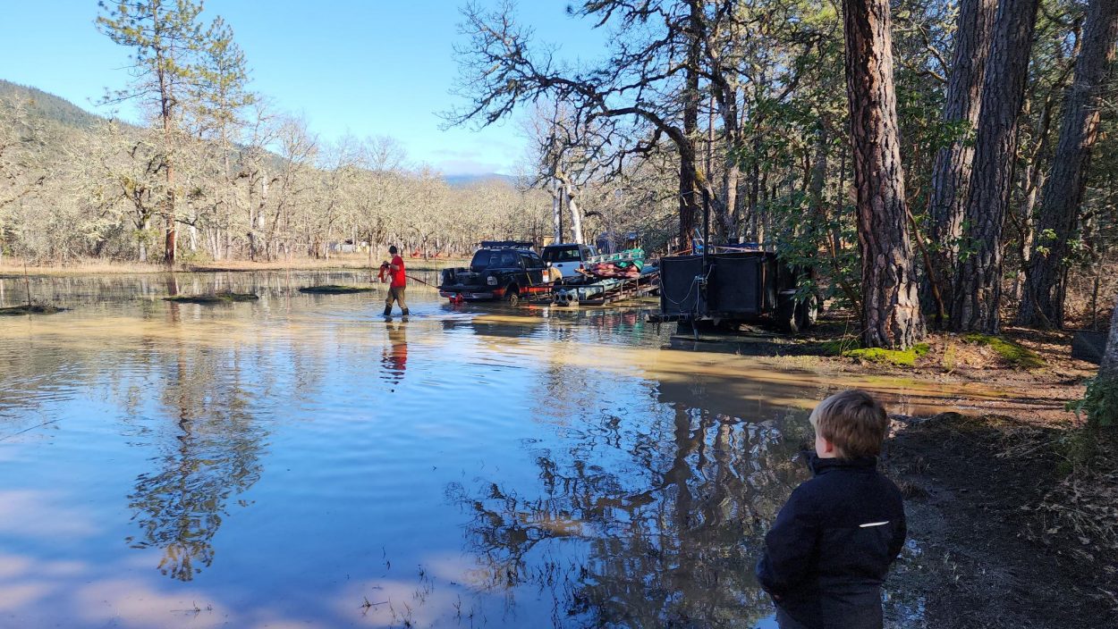 view of the vehicles stuck