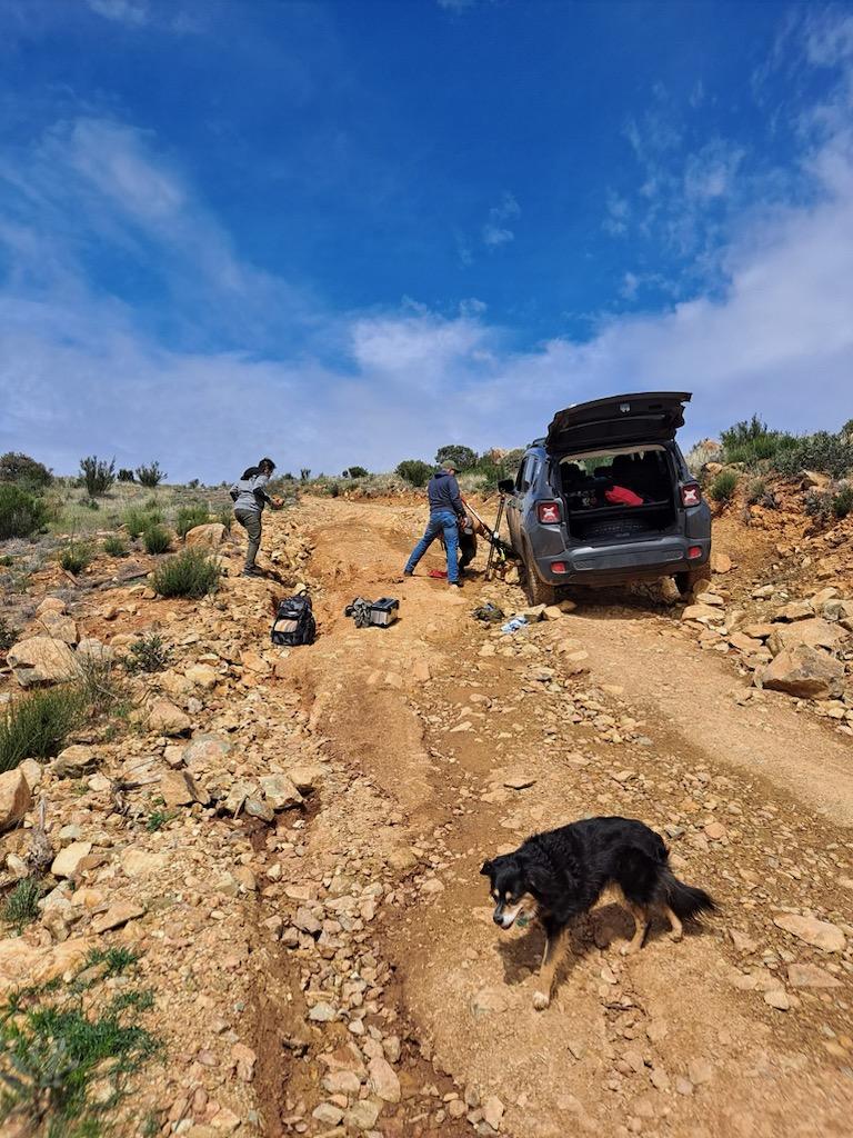 Jeep stuck offroad in south california