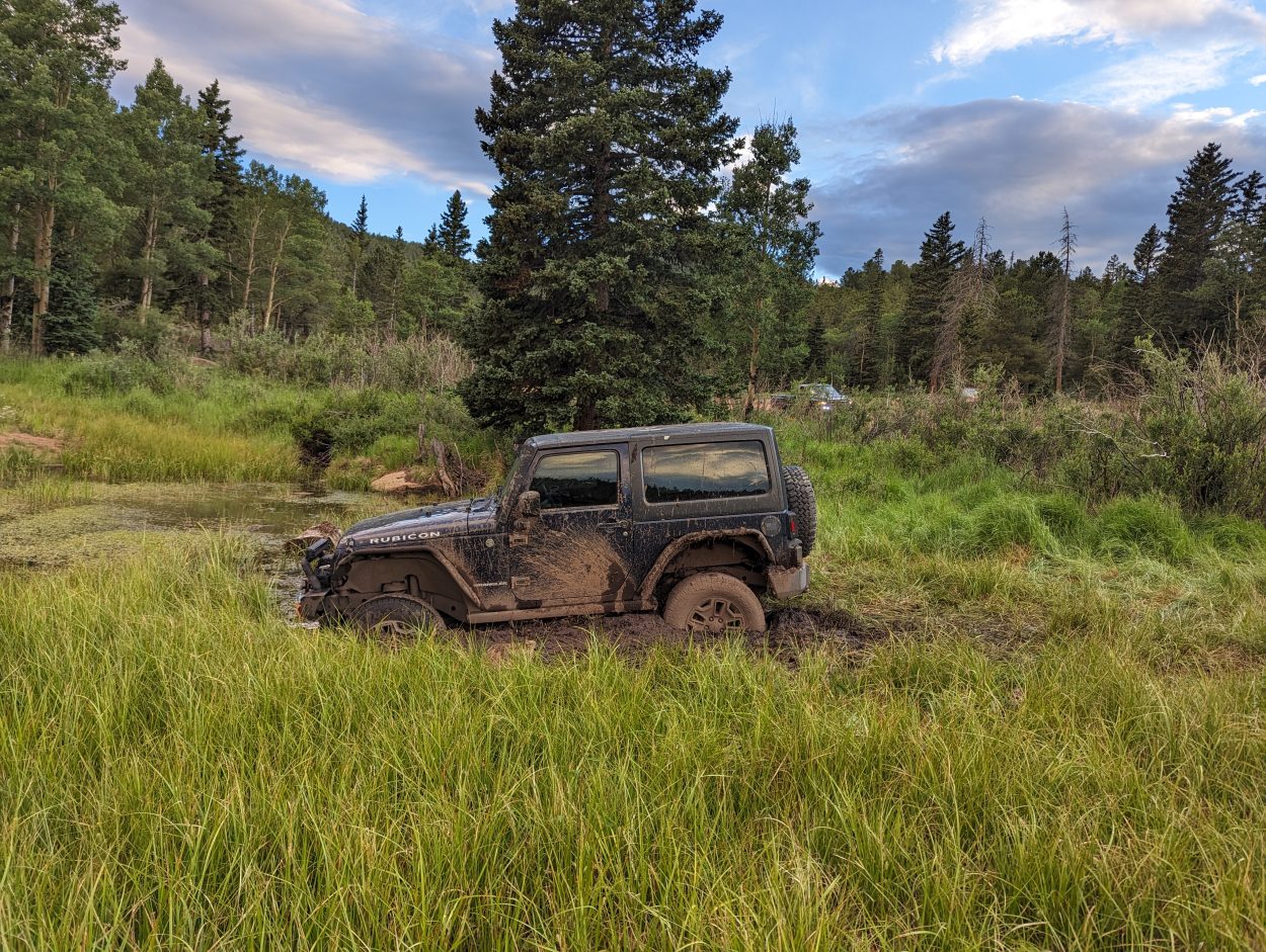 jeep stuck in mud