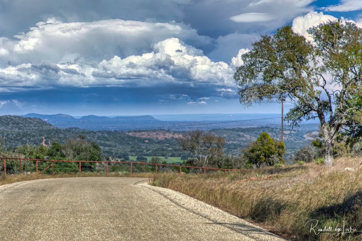 A view of the Texas Hill Country from the Willow City Loop, a 13 mile-long private ranch road north of Fredericksburg in Gillespie County. Given its location, climate, terrain, and vegetation, the Hill Country in Central and South Texas can be considered the border between the Southeast and Southwest United States.