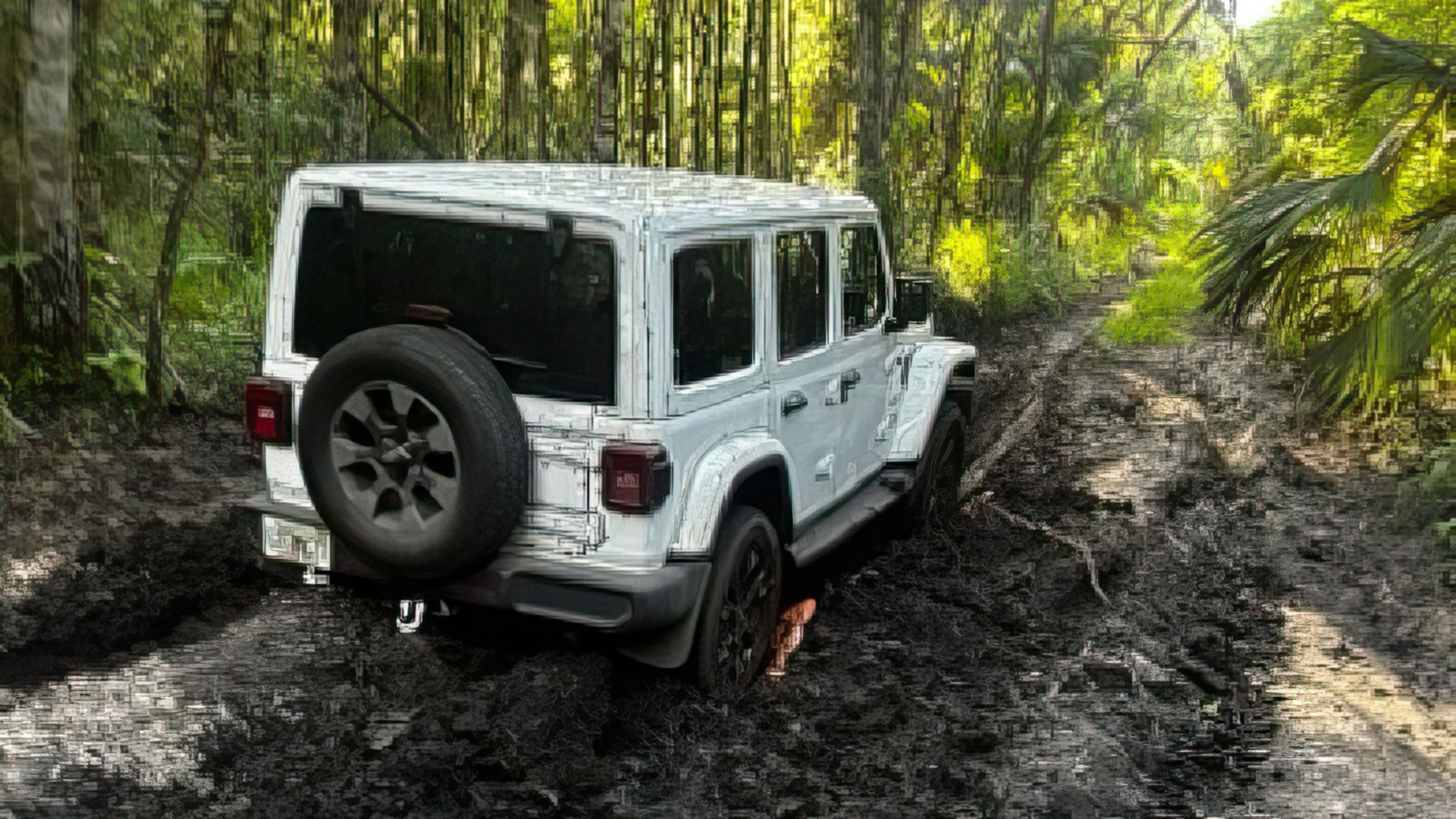 Jeep stuck in the mud