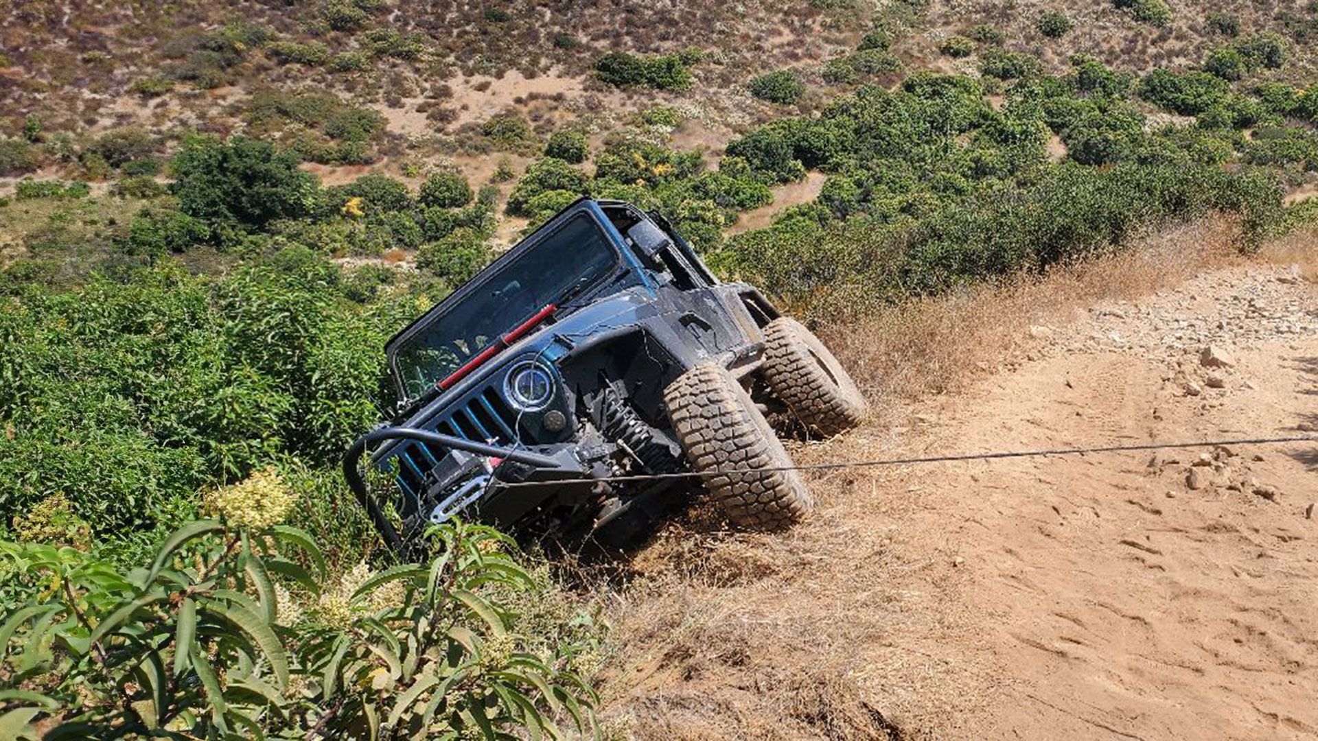 Jeep close to rolling over