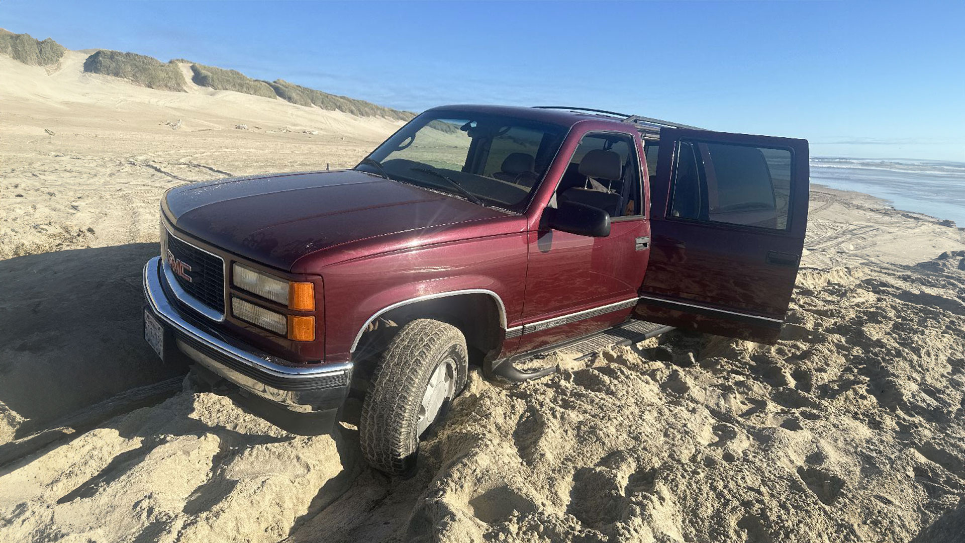 SUV stuck in sand