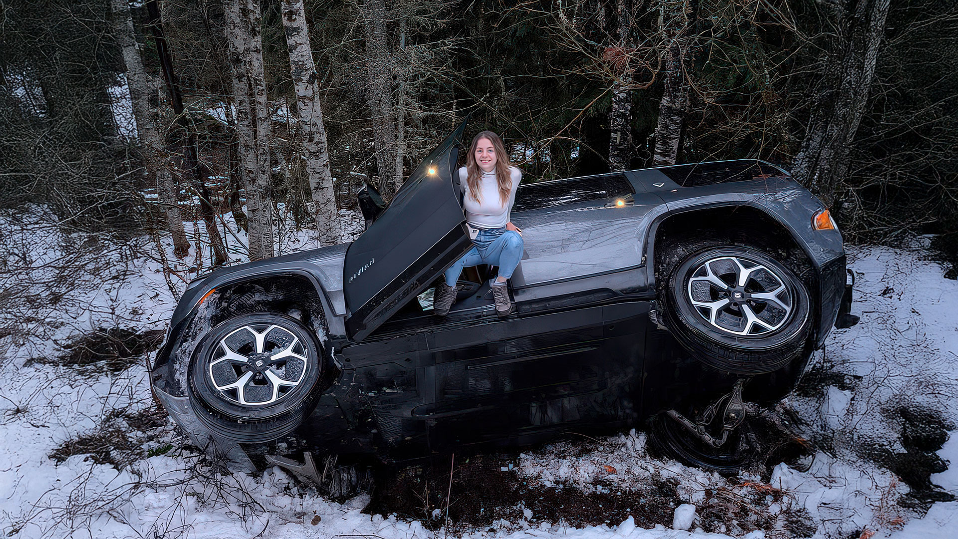 Rivian rolled on the snow