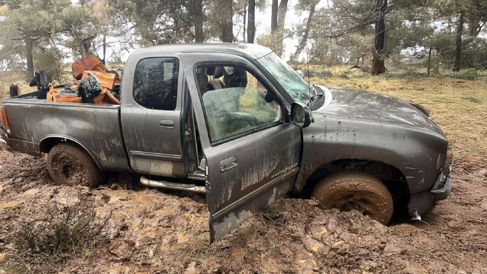 Stuck in mud and almost out of gas