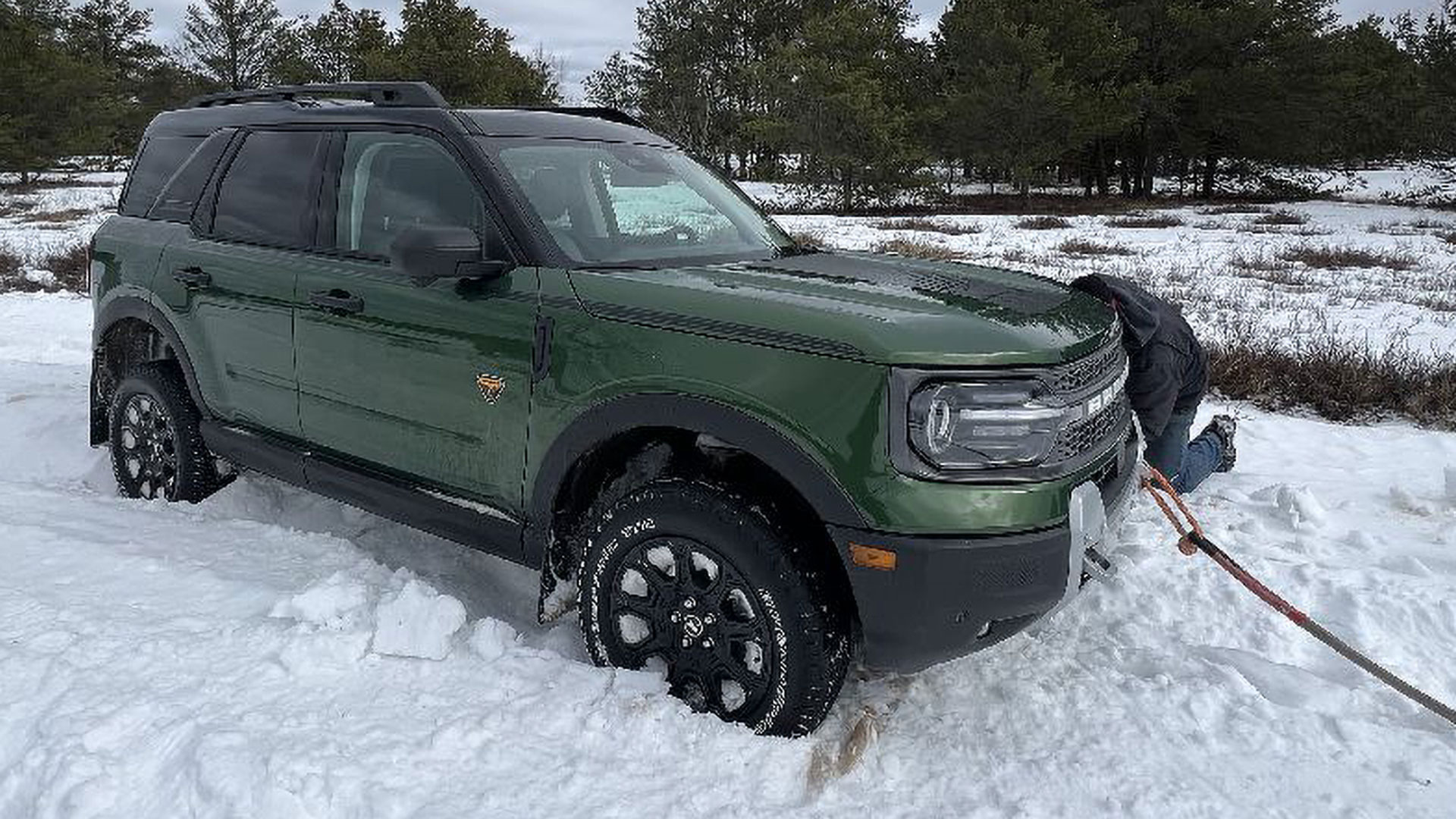 Bronco sport stuck in drift