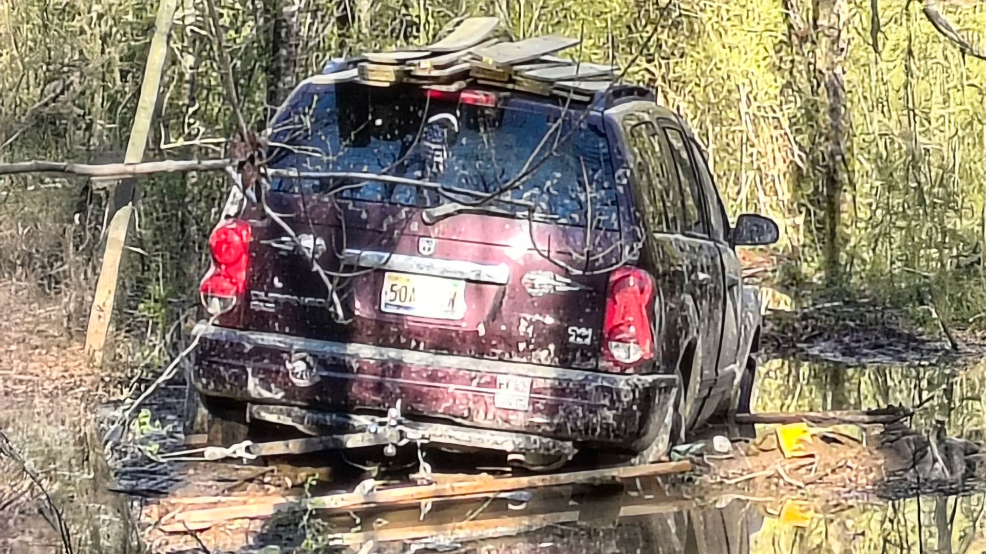 It is down a logging road about 150 yards