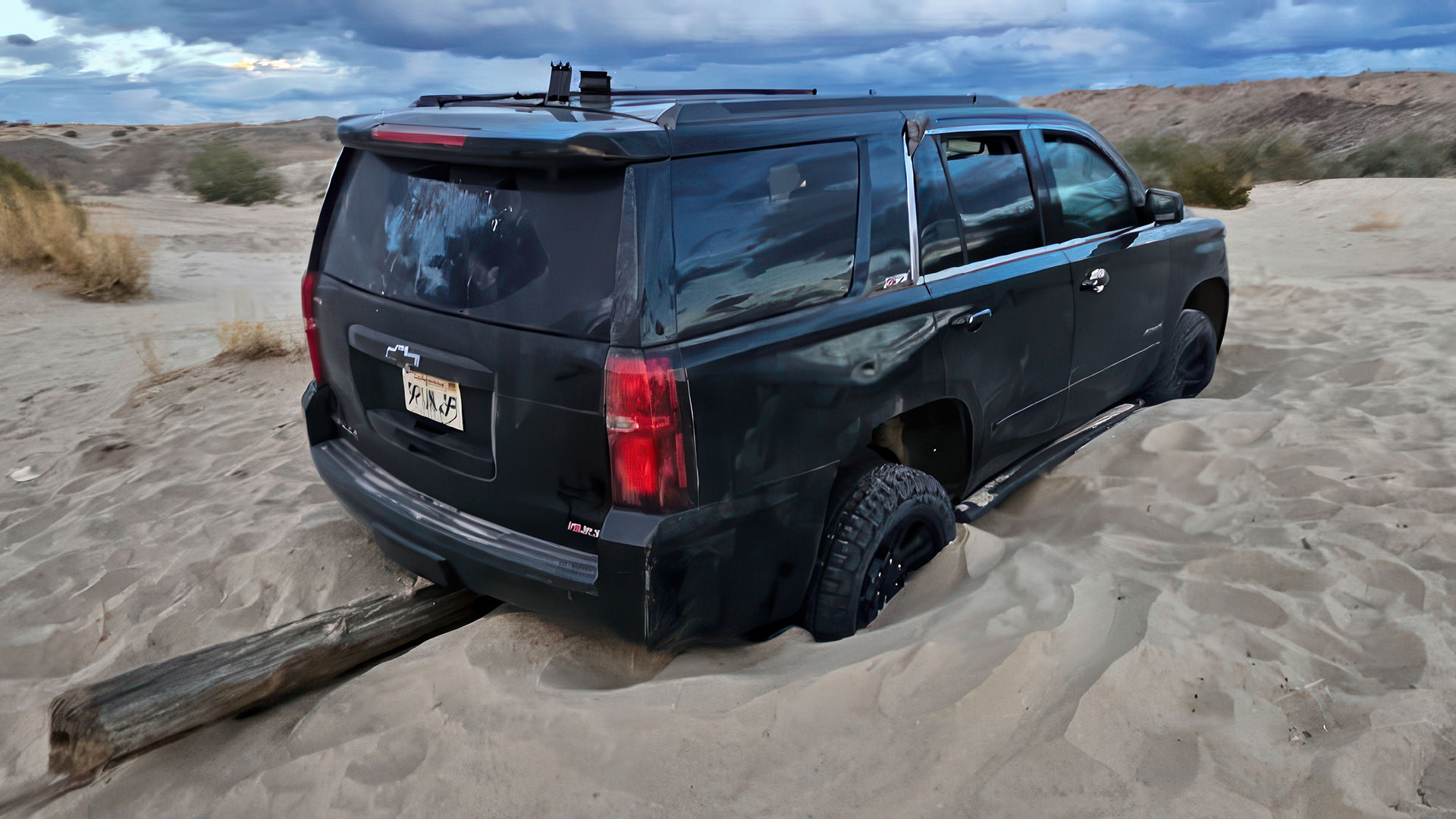 SUV stuck in the sand