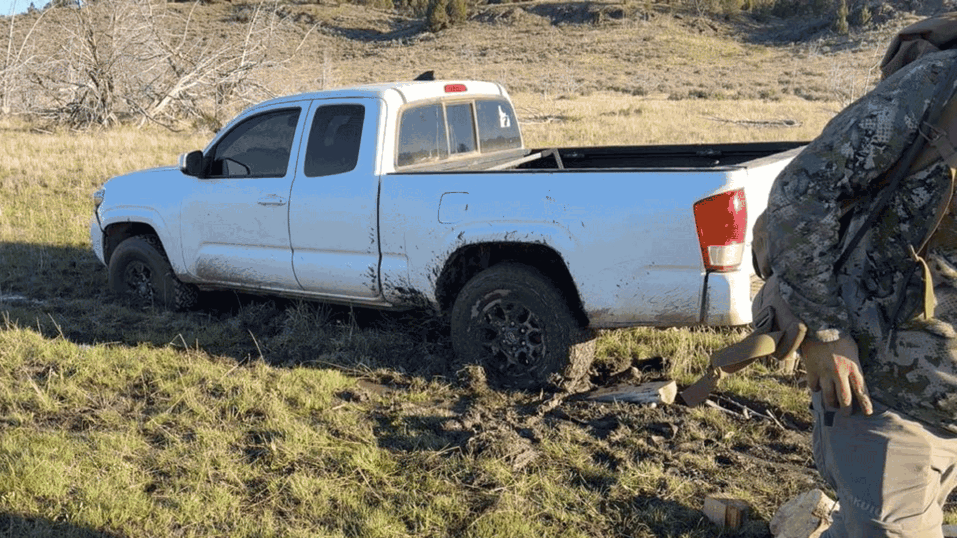 Pickup stuck in mud in Idaho
