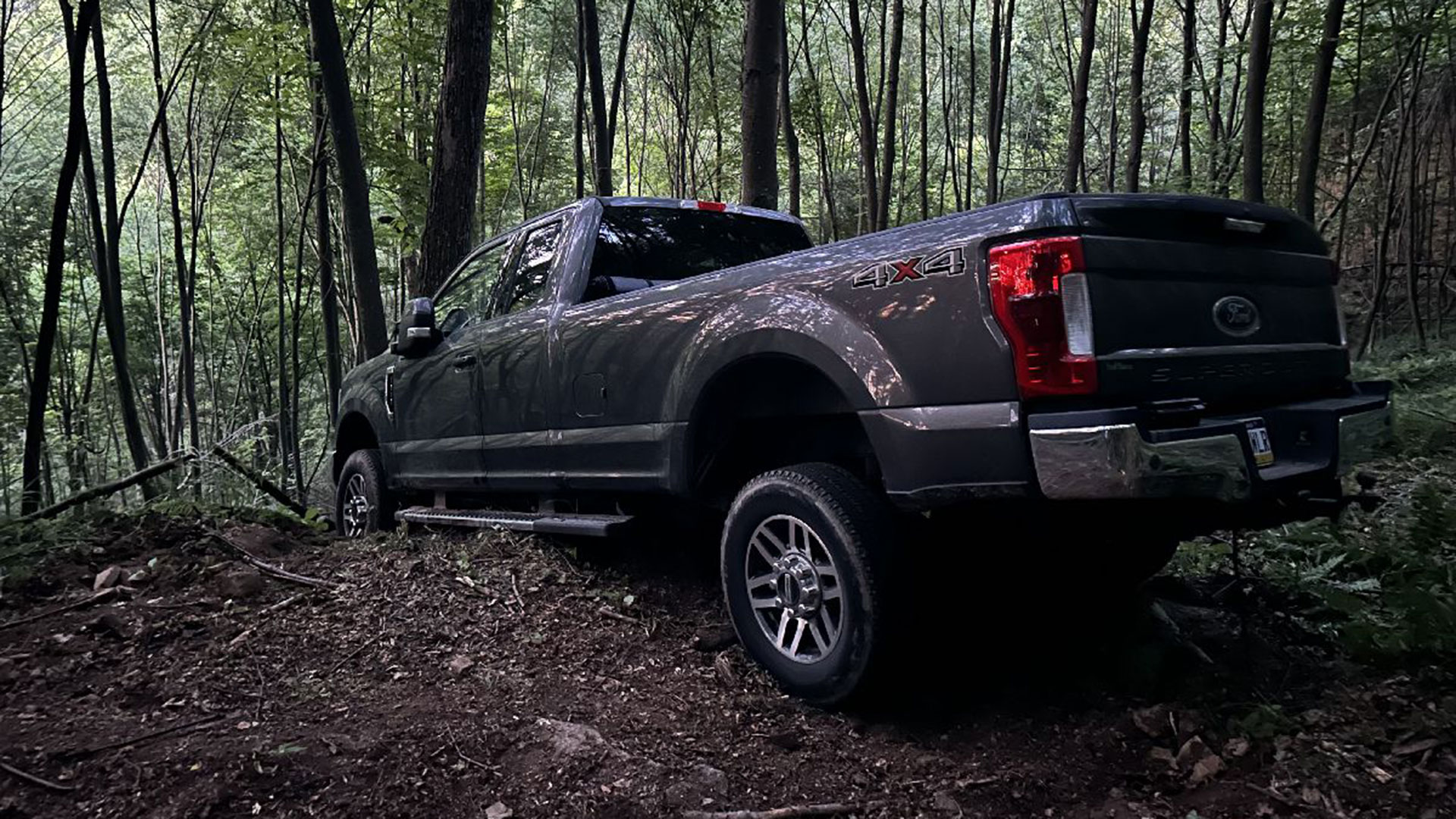 Pickup stuck on old loggers trail Pickup stuck on old loggers trail