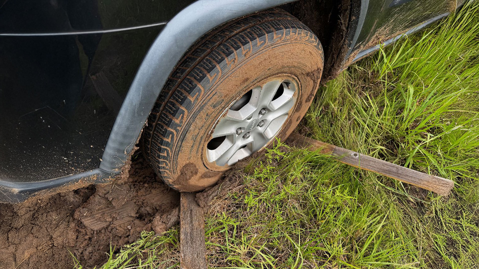 Stuck in muddy ground