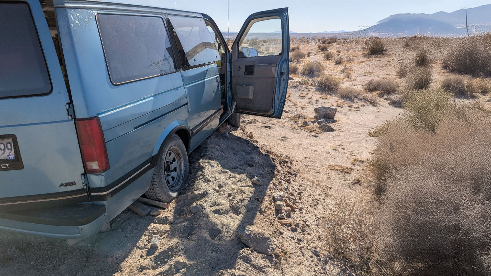 93 Chevy astro stuck in sand