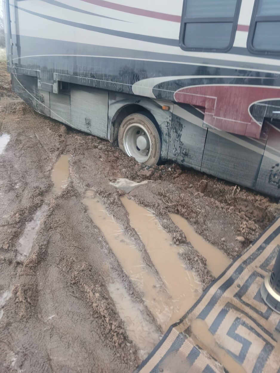 offroad recovery in Washington Motorhome stuck in mud