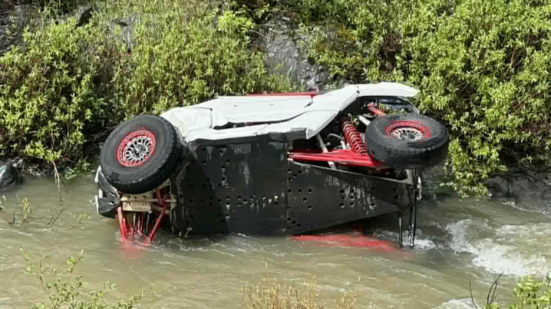 It went straight into the ditch