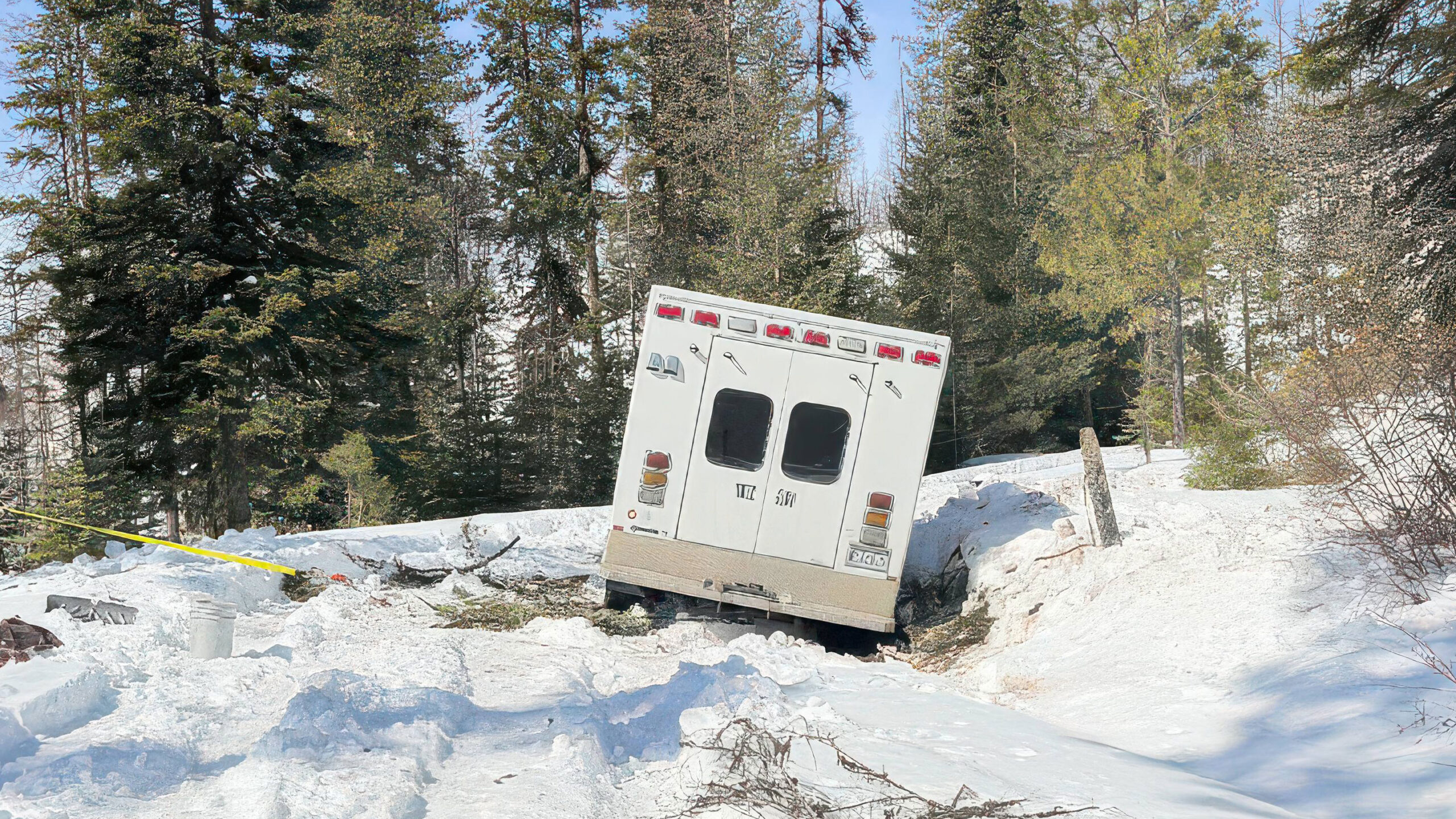 Camper conversion stuck in the snow