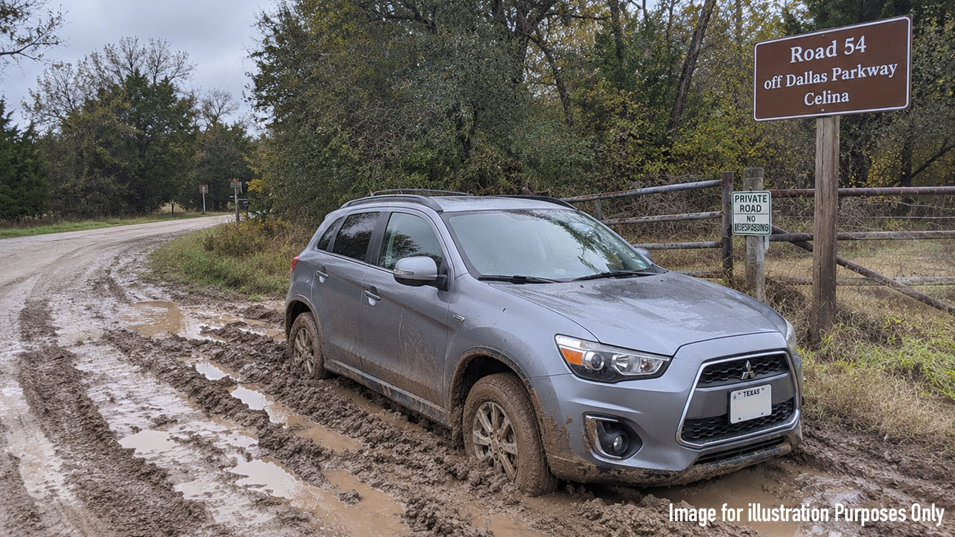 Front wheel drive stuck in the mud with dead battery